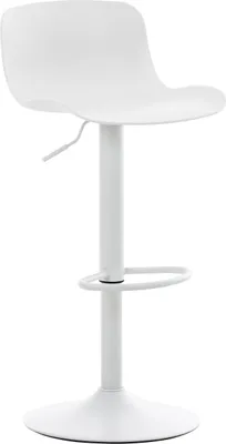 Produktbild von DELUKE® Barhocker höhenverstellbar Weiß KUSI - Kunststoff, 81-102x44x45cm | Barhocker mit Lehne Tresenhocker Barstuhl Küchenhocker Thekenhocker hoher Stuhl