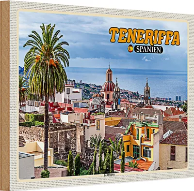 Produktbild von Holzschild Reise 30x20cm Teneriffa Spanien La Orotava Meer Urlaub