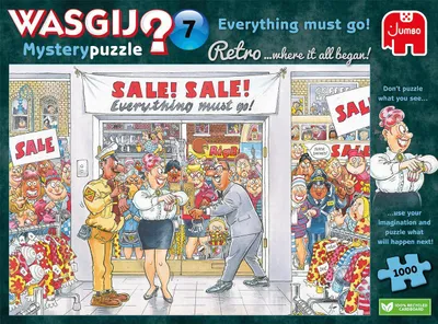 Produktbild von Wasgij Retro Mystery 7 - Alles Muss Raus! (1000 Teile), 1000 Stück(e), Humor, 12 Jahr(e)