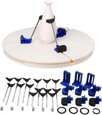 Imagen del producto de Juego de abrazaderas centradoras para alfarería: herramientas ajustables con clips de sujeción para modelado y reparación, accesorios para torno de cerámica