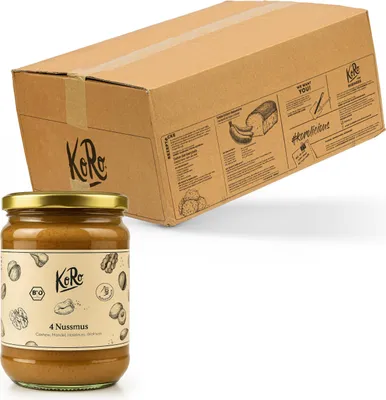 Produktbild von KoRo I 4 Nussmus aus Cashew, Mandel, Haselnuss und Walnuss 6 x 500 g