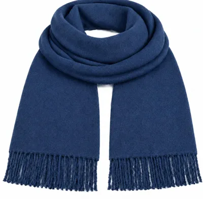 Produktbild von Oversize Damen Winter Schal – 100% Viskose, Blau 200cm x 68 cm – Kuschelig weich, KI-generiertes Bild