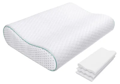 Produktbild von Ergonomisches orthopädisches Kopfkissen aus viskoelastischem Schaum - Verstellbare Höhe