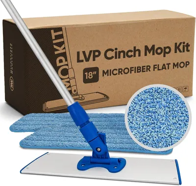 Obrázok produktu pre Mikrovláknový mop na podlahu, plochý, s opakovane použiteľnými podložkami, 2 kusy, určený na tvrdé podlahy