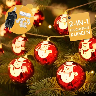 LED-Lichterkette 6 m, 20 warmweiße LED, mit Stecker, Innen