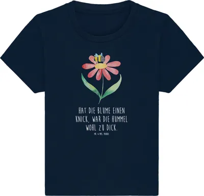 Produktbild von Mr. & Mrs. Panda  T-Shirt Hummel Blume 24. - 36. Monat - French Navy - Geschenk, Wespe, Hummeln, Babyshirt, Natur, Öko Baby, Biene, Lustige Sprüche, Kleinkind Shirt