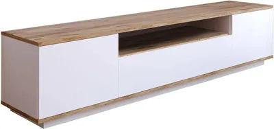 Immagine prodotto di Dmora Mobile Porta tv Asellina 44.5x180x44.6h cm Marrone Quercia, Apertura a Ribalta 2 Vani