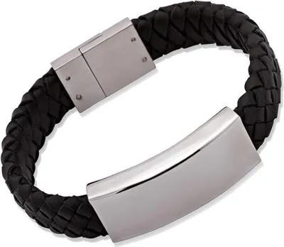 Produktbild von Schwarzes Unique Lederarmband mit Magnetverschluss LB0101