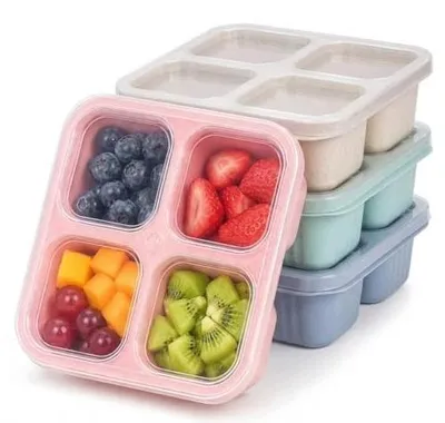 Zdjęcie produktu dla Pojemniki na lunch bento zestaw 4 sztuk przegródkami przekąski