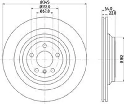 Produktbild von 2x HELLA 8DD 355 126-311 Bremsscheibe Hinterachse