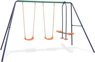 Produktbild von The Living Store Schaukelset mit 4 Sitzen Orange