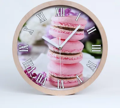 Produktbild von Holzuhr 25fi cm wanduhr - weiße Spitzen - Kekse