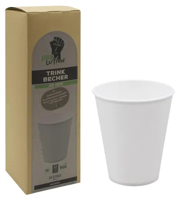 Papierbecher weiß, 25 Stück, 250 ml, für kalte und warme Getränke
