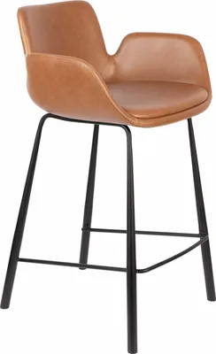 Produktbild von 2er Set Zuiver Britt LL Barhocker Stahl/Kunstleder