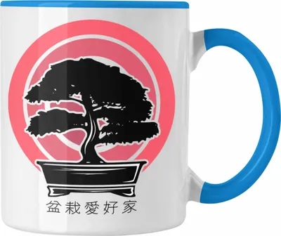 Produktbild von Trendation - Lustige Bonsai Tasse Geschenk für Bonsai-Liebhaber Grafik (Blau)