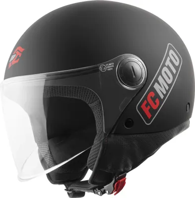 Produktbild von FC-Moto Square-RS Jethelm, schwarz matt/rot, L