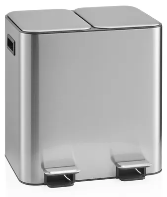 Obrázek produktu pro hjh OFFICE Odpadkový koš 30 litrů Clean 10 Odpadkový koš na třídění odpadu obdélníkový pro kuchyň, kancelář se šlapacím mechanismem 47,5 x 43,0 x 37,5 cm