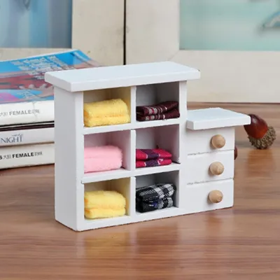 Image de 2 PCS Maison de poupée miniature Créative Accueil Bois Artisanat Ornements Enfants Jouets éducatifs