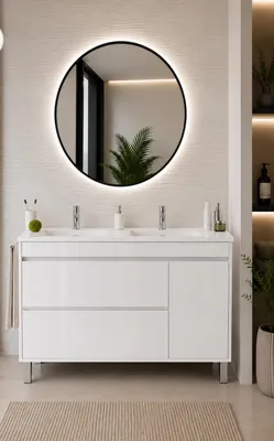 ORIGEN BATH CAPRERA Badmöbel mit Doppelwaschbecken 120x45 cm, Weiß