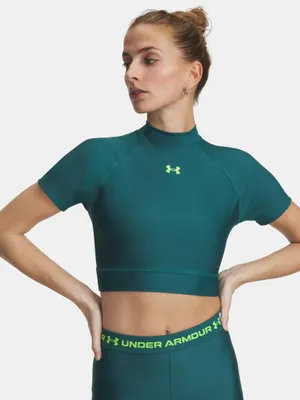 Produktbild von Under Armour HeatGear Crop Mock SS T-Shirt für Damen LG
