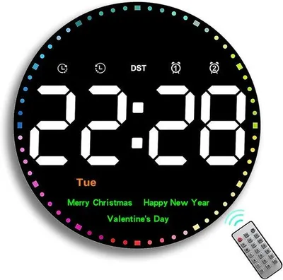 Immagine prodotto di Orologio da parete elettronico da 25 cm con telecomando, timer e indicatore di temperatura