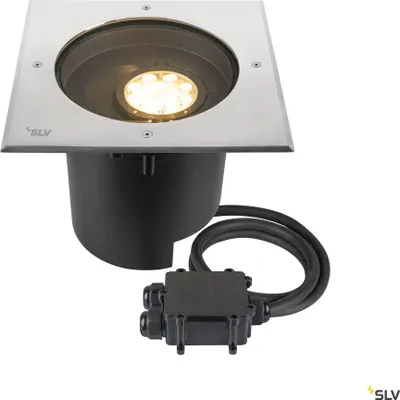 Produktbild von SLV 1009171 DASAR® XL, Bodeneinbauleuchte, asymmetrisch, 3000K, 70°/40°, IP65/IP67, quadratisch, edelstahl / schwarz