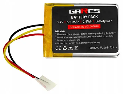 Obrázek produktu pro Gares Akumulátor pro sluchátka Marshall VDL603040 | 3,7V 0,6Ah | Náhradní baterie | Vysoká kvalita Gares®