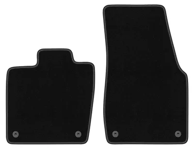 Produktbild von Velours-Fußmatten Vorne für VW ID.7 2023- (Kombi/Liftback) – 2-tlg, Schwarz, passgenau – Wielganizator BASIC