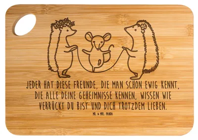 Produktbild von Mr. & Mrs. Panda Holzbrett Igel Seilhüpfen - Transparent - Geschenk, Frühstücksbrett, Lustige Sprüche, Kinder, Seilspringen, Schneidebrett, Brett, schneidunterlage, Maus