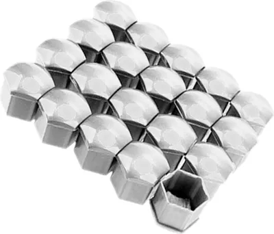 Immagine prodotto di 20 pezzi Coprimozzo per ruota auto Copertura antipolvere Decorazione a scatto in plastica ABS Placcato argento 21 mm/0,83 pollici