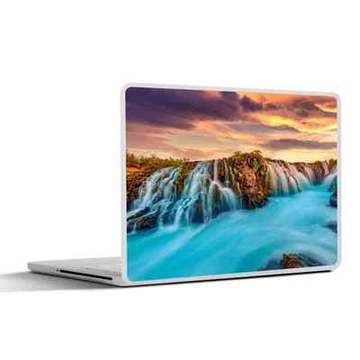 Produktbild von MuchoWow® Laptop Aufkleber Sticker Cover Wasserfall - Landschaft - Wolken - Natur 36.5x27.5 cm - Laptop-Sticker