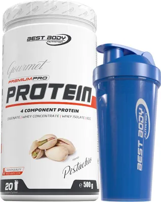 Produktbild von Best Body Nutrition - Gourmet Protein - Pistachio - 500 g Dose + Shaker