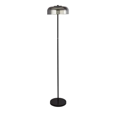 Produktbild von LED Stehlampe Dimmer mit Touch Funktion Metall Rauchglas 146 cm hoch Schwarz Rauchgrau rund 3000 K warmweiß