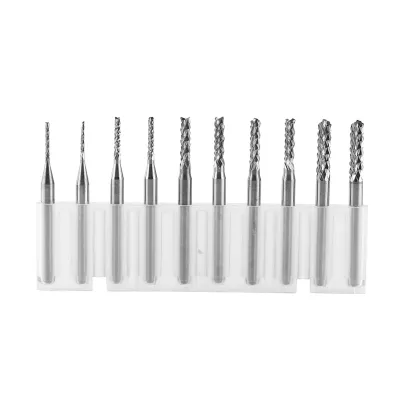 Image de 10 pièces de tungstène carbure de tungstène fraises à queue gravure bits fraises coupe Edge1.0, 1.5, 2.0, 2.5, 3.0mm