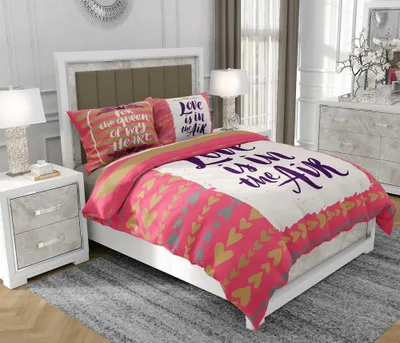 Produktbild von Bettwäsche 140x200 cm + 2x70x80 cm, 3-teilig, 100% Baumwolle, Satin, Reißverschluss, Bunt - SOVIO | So.0304