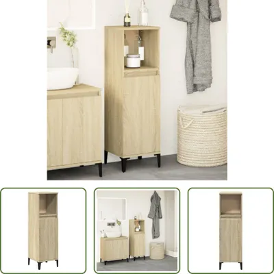 Zdjęcie produktu dla The Living Store Szafka łazienkowa dąb sonoma 30x30x100 cm materiał drewnopochodny