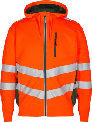 Produktbild von F. Engel Safety Sweatcardigan, Orange/Grün, Gr. 4XL