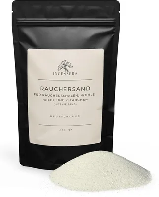 Produktbild von Räuchersand fein, 250 g, Sand für Räucherschalen, Unterlage für Räucherkohle, Weihrauch und Harze