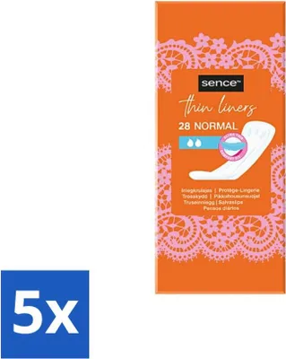 Produktbild von Sence - Normal - Slipeinlagen - Täglicher Komfort - 28 Slipeinlagen - Vorteilspack - 5 Stücke