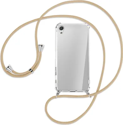 Produktbild von Handykette Backcover-Schutzhülle mit Band (Metall silberfarben) für Sony Xperia X Performance - caramel