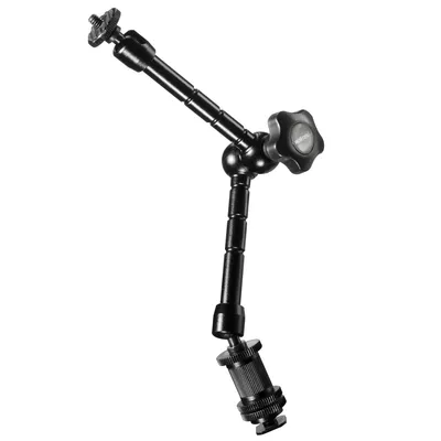 Produktbild von Walimex pro Swivel Arm Magic 28 - 280 x 70 x 39 mm - Tragfähigkeit 2 kg max - 2x 1/4 Zoll Schraube - DSLR-Gelenkarm, Auslegearm für Videostative, DSLR Rigs, Dollys und Aufnahmetische, Schwarz