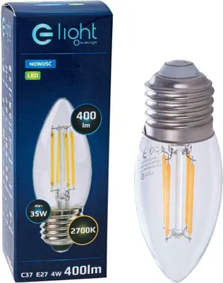 Produktbild von LED Filament Lampe 4W C37 E27 2700K warmweiß | Eko-Light