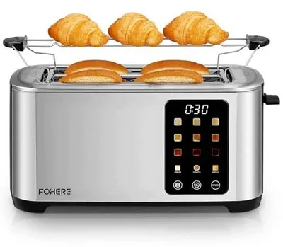Zdjęcie produktu dla Toster 4 kromki 1400W stal nierdzewna 9 poziomów opiekania
