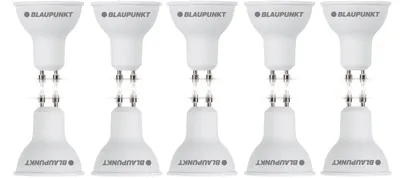 Zdjęcie produktu dla Żarówka LED Blaupunkt GU10 - Reflektor LED - 5W (odpowiednik 50W) - 500 lumenów - 4000K - Biała neutralna - Niedoświetlana - Kąt świecenia 100 stopni - Zestaw 10 sztuk
