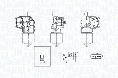 Produktbild von MAGNETI MARELLI 064376090010 Wischermotor Vorne für FORD MONDEO IV Turnier (BA7) MONDEO IV (BA7) MONDEO IV Stufenheck (BA7)