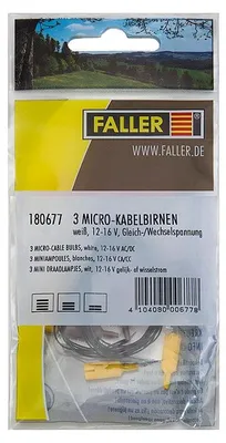 Produktbild von Faller 180677 - H0 / TT / N 3 Micro-Kabelbirnen, weiß - Neu