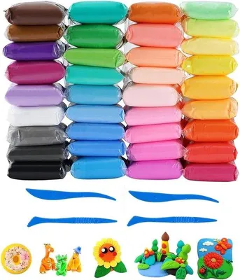 Immagine prodotto di Pasta modellabile in plastica - Set da 36 colori per bambini | Pasta modellabile leggera con attrezzi | Giocattolo creativo