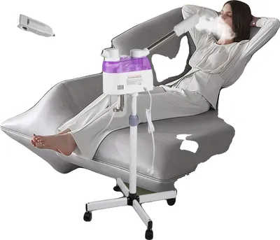 Produktbild von Gesichtsdampfer, 680ml Wassertank, 220V Spannung, 800W Leistung, verstellbarer Höhenbereich 88-134cm, kalte & heiße Sprühfunktion