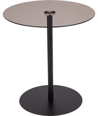 Produktbild von Beistelltisch aus Metall mit Glasplatte, Ø 40 x 43 cm