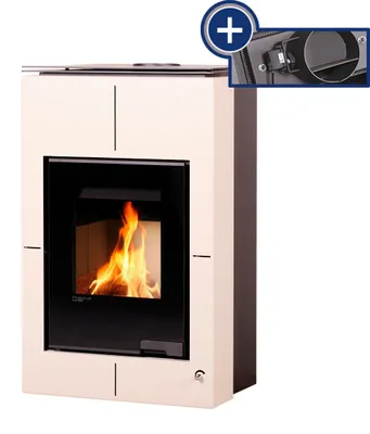 Image de HS FLAMINGO poêle-cheminée AQUAFLAM VARIO SAPORO 11/5 kW - crème - contrôle électronique